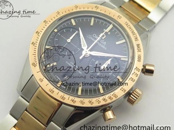 0521 Speedmaster ’57 Co-Axial SS RG OMF 1:1 Best Edition Black Dial On SS RG Bracelet A9300 (Free Leather Strap) RelaxedFit 8071
